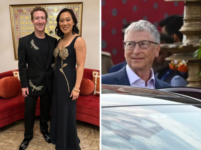 Mark Zuckerberg with wife Priscilla Chan and Bill Gates