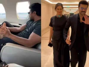 Ram Charan massages wife Upasana’s feet on a flight to Jamnagar, video goes viral:Image