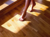 Walking on a wooden floor