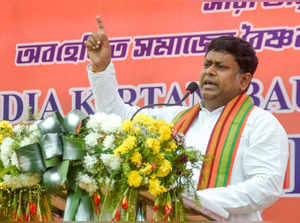 Kolkata, March 03 (ANI): West Bengal BJP President Sukanta Majumdar addresses th...