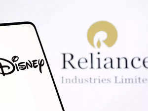 FILE PHOTO_ Illustration shows Disney and Reliance logos.