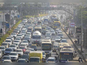 Mumbai: Traffic jam on the Eastern Express Highway, in Mumbai. (PTI Photo/Kunal ...