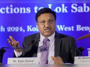 Kolkata: Chief Election Commissioner Rajiv Kumar addresses a press conference on...
