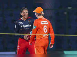 New Delhi: Gujarat Giants' captain Beth Mooney and Royal Challengers Bangalore' ...