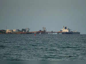 FILE PHOTO: A tanker carrying barrels of Russian fuel oil