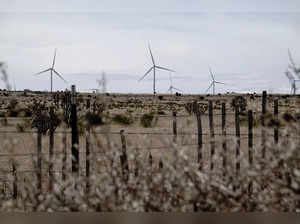 FILE PHOTO: A general view of GE Renewable Energy wind turbines at the 324MW Clines Corner Wind Farm