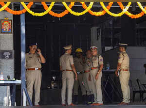 Bengaluru: Police personnel at the Rameshwaram Cafe after a blast, in Bengaluru....