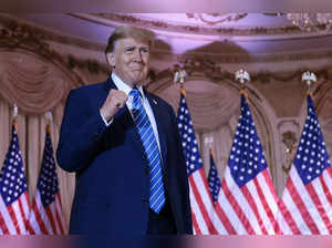 Republican presidential candidate and former President Donald Trump arrives for an election-night watch party at Mar-a-Lago on March 5, 2024 in West Palm Beach, Florida.