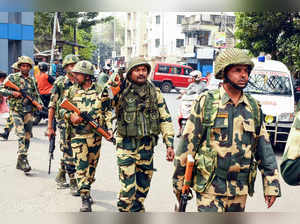Kolkata, Mar 03 (ANI): Border Security Force (BSF) personnel conduct the flag ma...