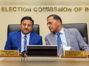 New Delhi: Chief Election Commissioner Rajiv Kumar and Election Commissioner Aru...