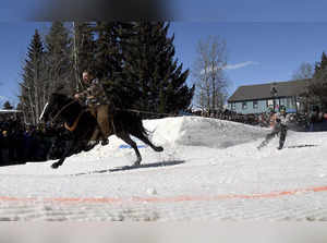 What do you get when you cross rodeo with skiing? The wild and wacky skijoring