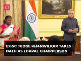 Former SC judge Justice Ajay Khanwilkar takes oath as Lokpal chairperson