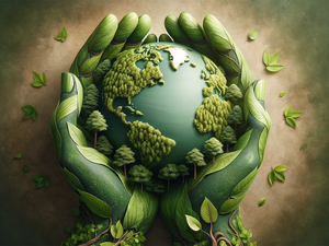 green hands earth