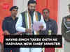 Nayab Singh Saini sworn in as Haryana new chief minister, at Raj Bhavan in Chandigarh