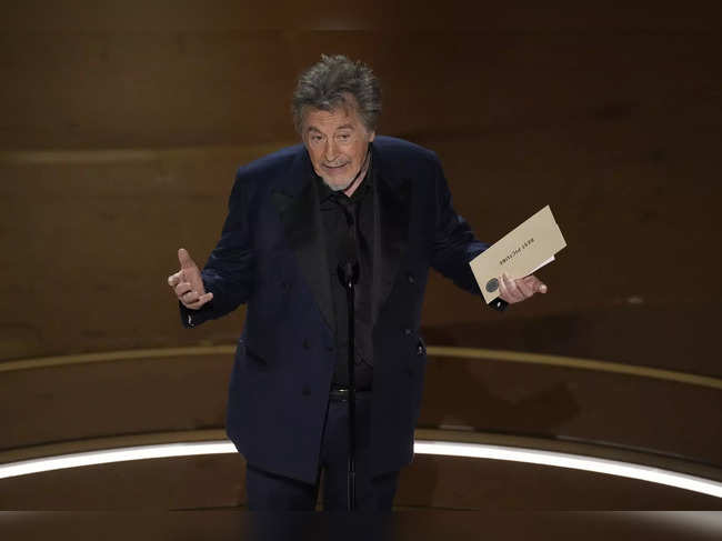 Al Pacino presents the award for best picture during the Oscars on Sunday, March...