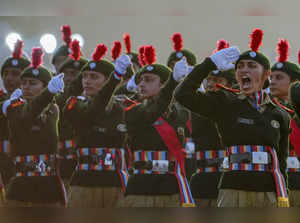 New Delhi: NCC cadets march during Prime Minister's NCC rally, at Cariappa Groun...
