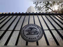 FILE PHOTO: The Reserve Bank of India seal is pictured on a gate outside the RBI headquarters in Mumbai