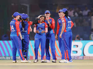New Delhi, Mar 13 (ANI): Delhi Capitals Women's Minnu Mani and teammates celebra...