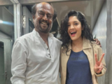 Rajinikanth visits ANR virtual production stage in Hyderabad, poses for click with 'Vettaiyan' co-star Ritika Singh