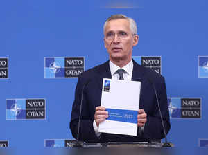 Stoltenberg gives press conference to present NATO's annual report in Brussels