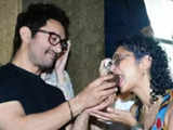 Aamir Khan cuts cake with ex-wife Kiran Rao on 59th birthday