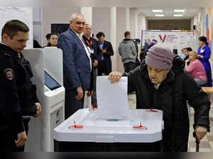 Vote in Russia's presidential election in Moscow