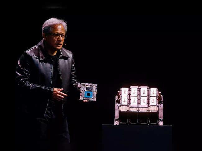 FILE PHOTO: Nvidia Corp Chief Executive Jensen Huang speaks at the COMPUTEX forum in Taipei
