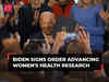 Joe Biden signs order on advancing study of women's health while chiding 'backward' GOP ideas