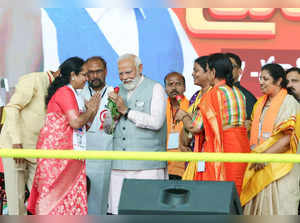 **EDS: IMAGE VIA @narendramodi** Palnadu: Prime Minister Narendra Modi during a ...