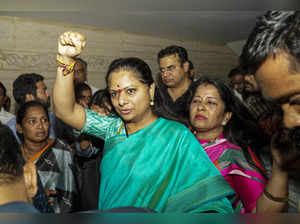 Hyderabad: BRS leader K Kavitha being arrested by the Enforcement Directorate (E...