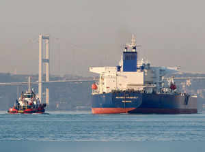 FILE PHOTO: Crude oil tanker Nevskiy Prospect transits Istanbul's Bosphorus