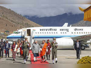 **EDS: IMAGE VIA @narendramodi** Paro: Prime Minister Narendra Modi with Bhutan ...