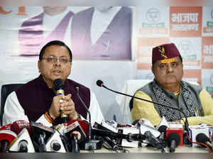 Dehradun, Mar 22 (ANI): Uttarakhand Chief Minister Pushkar Singh Dhami addresses...