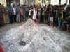 People in this village walk barefoot on fire to celebrate Holi