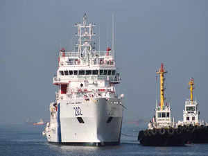 Coast Guard ship Samudra Paheredar on overseas deployment to ASEAN, arrives im Phillipines