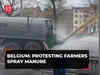 Belgium: Protesting farmers spray manure at police during demonstration in Brussels