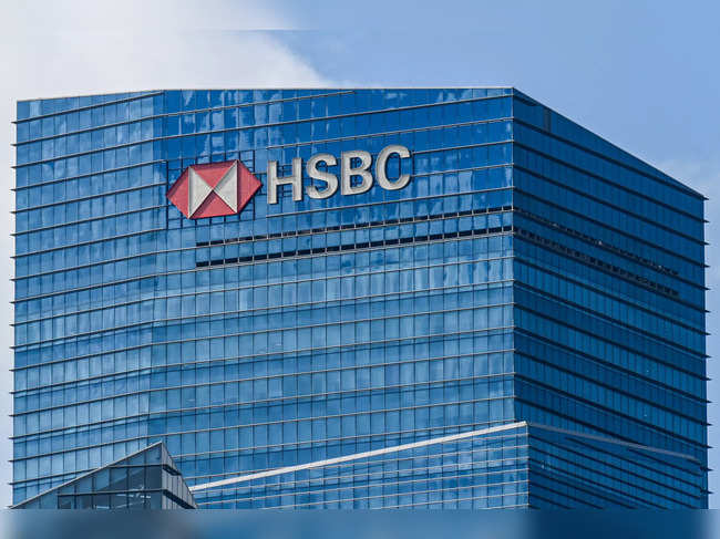 The company signage of Hongkong Shanghai Banking Corporation (HSBC) is seen on a building facade at Marina Bay financial centre in Singapore on March 18, 2024.