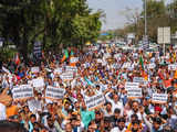 Delhi BJP leaders, workers protest outside assembly, demand Arvind Kejriwal's resignation