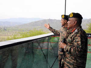 Jammu, Mar 23 (ANI): Chief of Army Staff General Manoj Pande during his visit to...