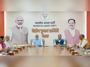 New Delhi: Prime Minister Narendra Modi, Union Home Minister Amit Shah, Union De...