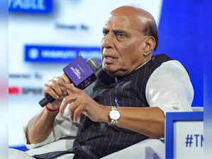 New Delhi: Defence Minister Rajnath Singh speaks at the Times Now Summit 2024, i...