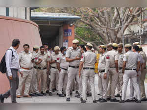 New Delhi, Mar 26 (ANI): Police personnel deployed at Patel Chowk metro station ...