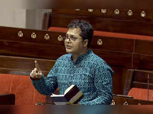 New Delhi, Feb 05 (ANI): AITC MP Saket Gokhale speaks in Rajya Sabha during the ...