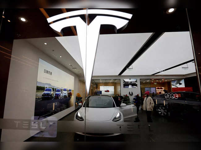 FILE PHOTO: Tesla showroom in Beijing