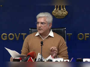 New Delhi, Nov 29 (ANI): Delhi Transport Minister Kailash Gehlot addresses a pre...