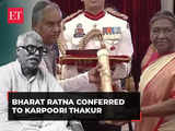 President Murmu confers Bharat Ratna Award to Former Chief Minister of Bihar, Karpoori Thakur, posthumously