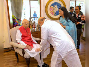 **EDS: IMAGE VIA @AmitShah** New Delhi: Union Home Minister Amit Shah takes bles...