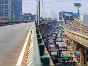 Bengaluru: Vehicles stuck in a traffic jam after the elevated road near Peenya w...