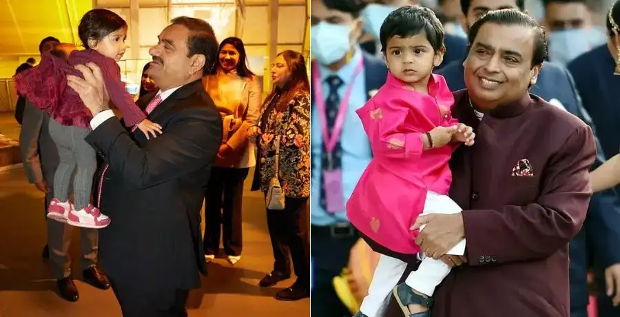 Mukesh Ambani, Gautam Adani and other billionaires with their grandkids - Vimarsana News