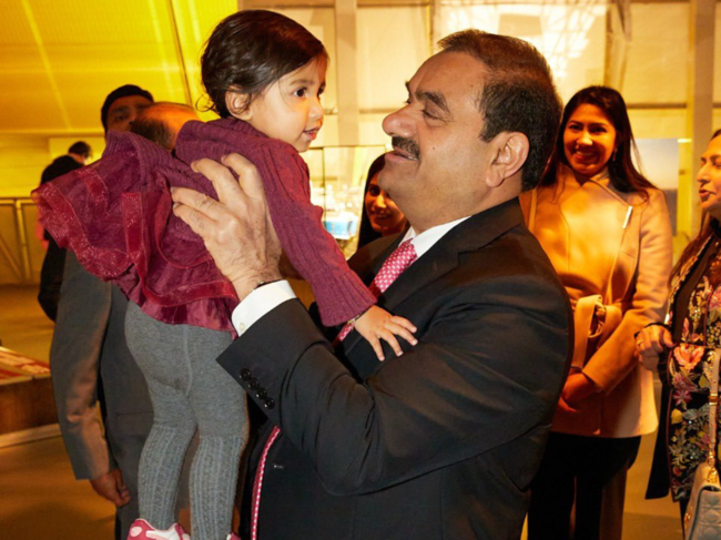 Gautam Adani with his granddaughter